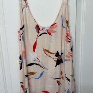 O'Neill Blush Beige Floral Slip Tank with Red & Navy Accents